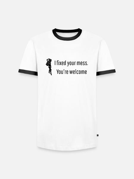 Jungfrau-Symbol mit Ironie - Männer Kontrast-T-Shirt - Weiß/Schwarz