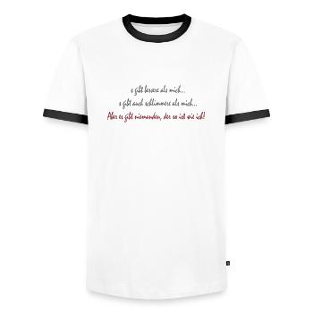 Il n’y a personne comme moi - T-shirt contrasté Homme - blanc/noir - Devant - AI Model Female 172 light (172cm) & AI Model Male 178 dark (178cm)