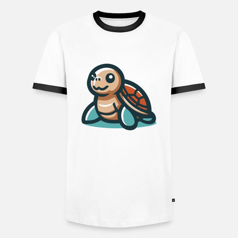 Smiling turtle - Men's Ringer Shirt - white/black