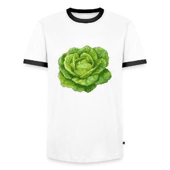 Salade - T-shirt contrasté Homme - blanc/noir - Devant - AI Model Female 172 light (172cm) & AI Model Male 178 dark (178cm)