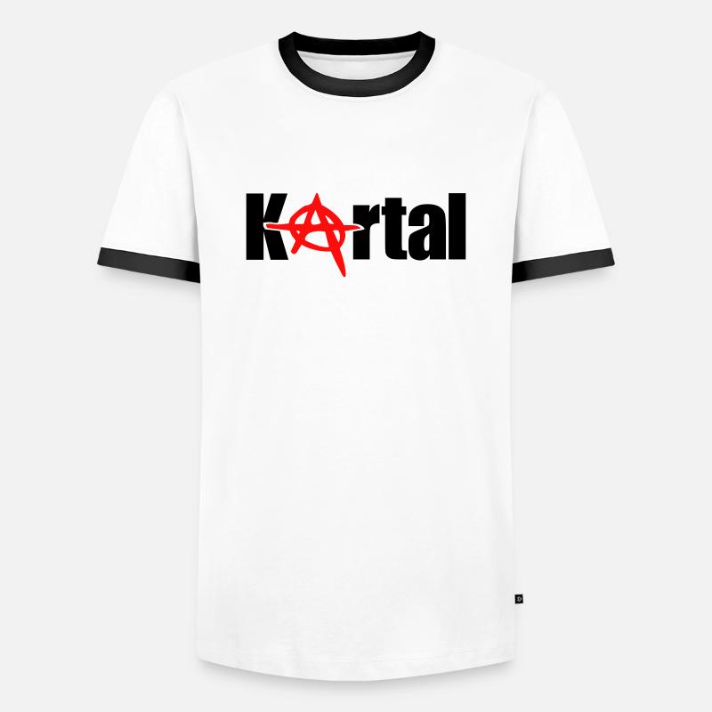 kartal - Männer Kontrast-T-Shirt - Weiß/Schwarz