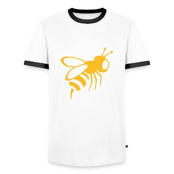 abeille, guêpe, insecte - T-shirt contrasté Homme - blanc/noir - Devant - AI Model Female 172 light (172cm) & AI Model Male 178 dark (178cm)