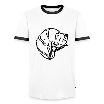 filabrasileirov09 - Men's Ringer Shirt - white/black - Front - AI Model Female 172 light (172cm) & AI Model Male 178 dark (178cm)