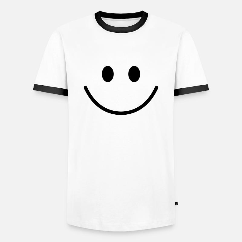 smiling face - Men's Ringer Shirt - white/black