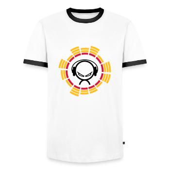 equalizer - Männer Kontrast-T-Shirt - Weiß/Schwarz - Vorne - AI Model Female 172 light (172cm) & AI Model Male 178 dark (178cm)