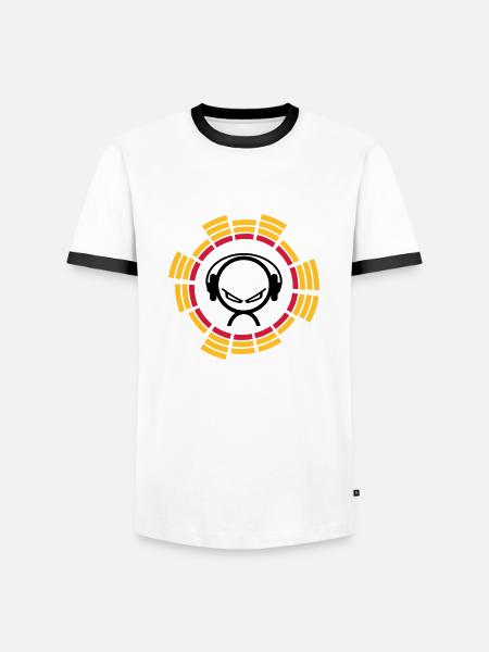 DJ - Men's Ringer Shirt - white/black