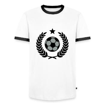 Laurel wreath (football) 02 - Men's Ringer Shirt - white/black - Front - AI Model Female 172 light (172cm) & AI Model Male 178 dark (178cm)
