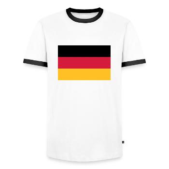 Germany flag - Men's Ringer Shirt - white/black - Front - AI Model Female 172 light (172cm) & AI Model Male 178 dark (178cm)