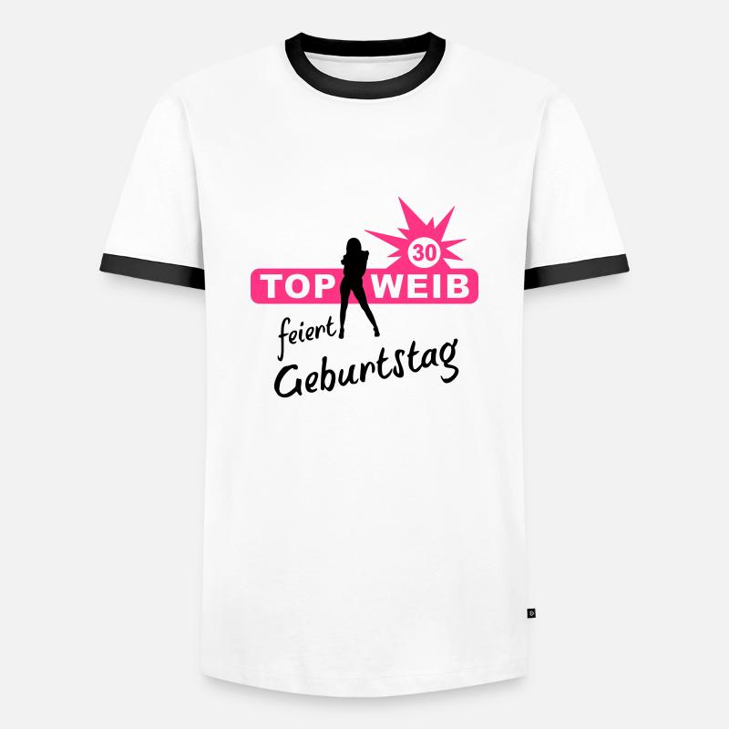 top__30 - Männer Kontrast-T-Shirt - Weiß/Schwarz