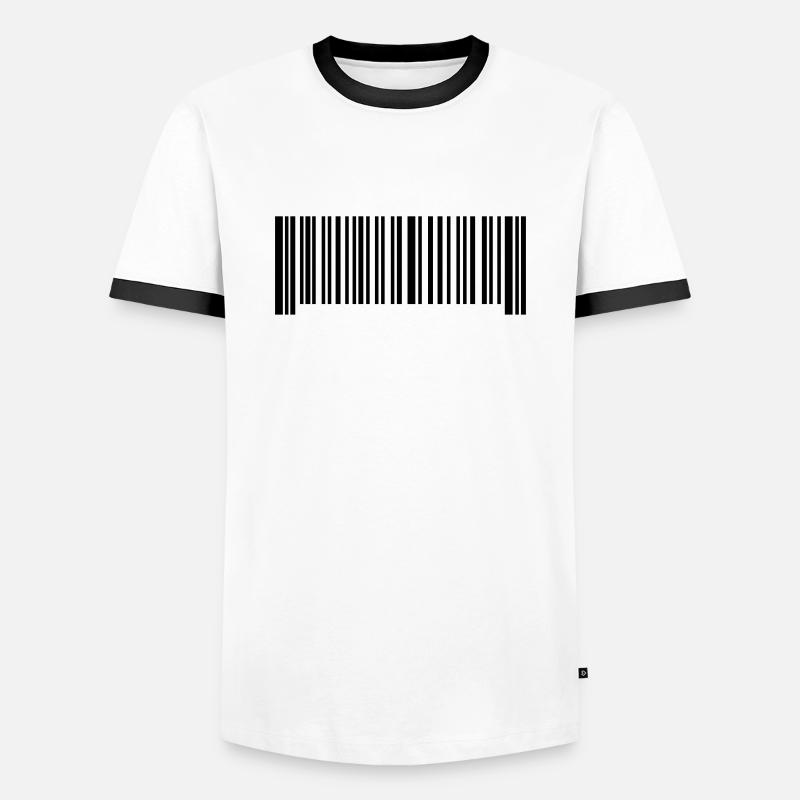 barcode symbol - Männer Kontrast-T-Shirt - Weiß/Schwarz
