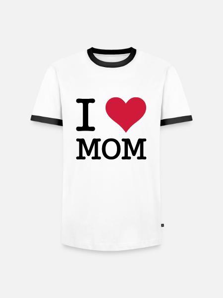 J'aime maman - T-shirt contrasté Homme - blanc/noir