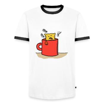 Keksterror - Männer Kontrast-T-Shirt - Weiß/Schwarz - Vorne - AI Model Female 172 light (172cm) & AI Model Male 178 dark (178cm)