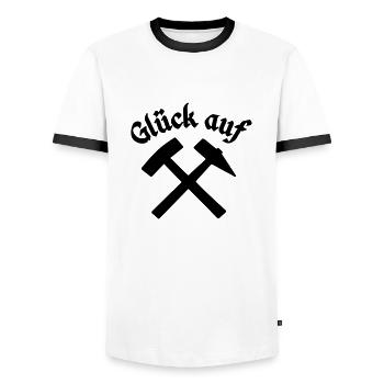 glueck auf hammer schlegel - Männer Kontrast-T-Shirt - Weiß/Schwarz - Vorne - AI Model Female 172 light (172cm) & AI Model Male 178 dark (178cm)