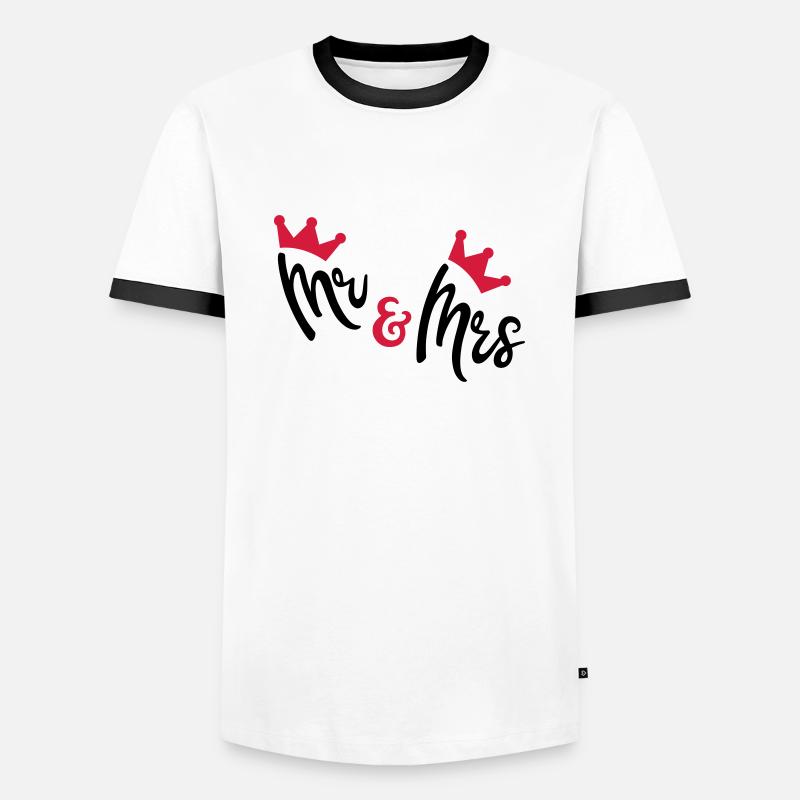 wedding - Men's Ringer Shirt - white/black