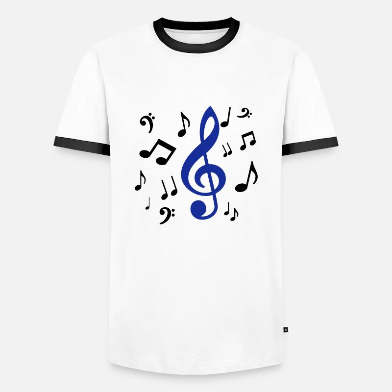 notes - Men's Ringer Shirt - white/black