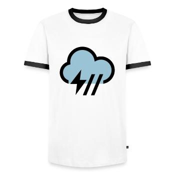 Storm, storm cloud icon, icon - Men's Ringer Shirt - white/black - Front - AI Model Female 172 light (172cm) & AI Model Male 178 dark (178cm)