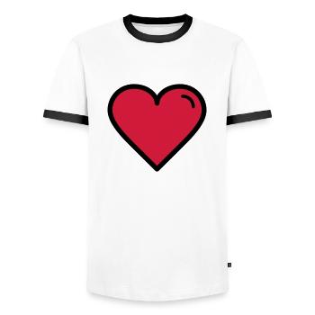 Valentine's Heart - Men's Ringer Shirt - white/black - Front - AI Model Female 172 light (172cm) & AI Model Male 178 dark (178cm)