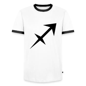 Sagittaire glyphes signes du zodiaque symbole - T-shirt contrasté Homme - blanc/noir - Devant - AI Model Female 172 light (172cm) & AI Model Male 178 dark (178cm)