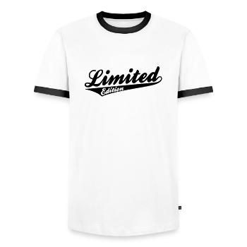 Limited Edition - T-shirt contrasté Homme - blanc/noir - Devant - AI Model Female 172 light (172cm) & AI Model Male 178 dark (178cm)