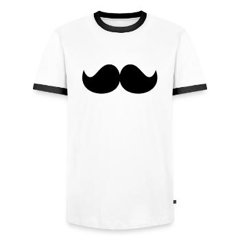 Schnurrbart - Männer Kontrast-T-Shirt - Weiß/Schwarz - Vorne - AI Model Female 172 light (172cm) & AI Model Male 178 dark (178cm)