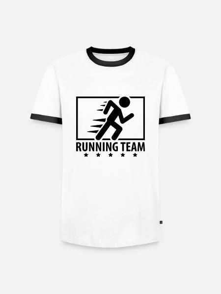 running_team_design_qu1 - Men's Ringer Shirt - white/black