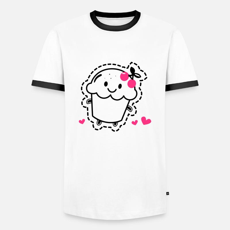 Muffin - Männer Kontrast-T-Shirt - Weiß/Schwarz