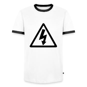 Blitz - Männer Kontrast-T-Shirt - Weiß/Schwarz - Vorne - AI Model Female 172 light (172cm) & AI Model Male 178 dark (178cm)