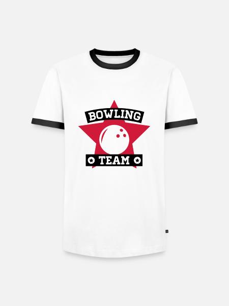 bowling_team__1_f2 - Männer Kontrast-T-Shirt - Weiß/Schwarz