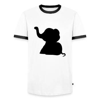 sitting elephant silhouette sweet calf small child - Men's Ringer Shirt - white/black - Front - AI Model Female 172 light (172cm) & AI Model Male 178 dark (178cm)