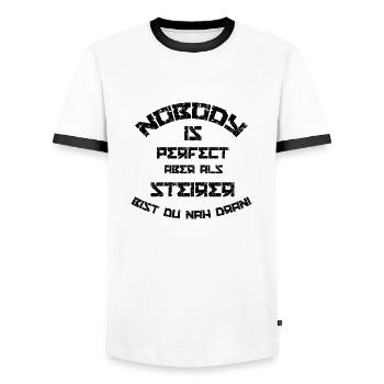 Styria - Men's Ringer Shirt - white/black - Front - AI Model Female 172 light (172cm) & AI Model Male 178 dark (178cm)
