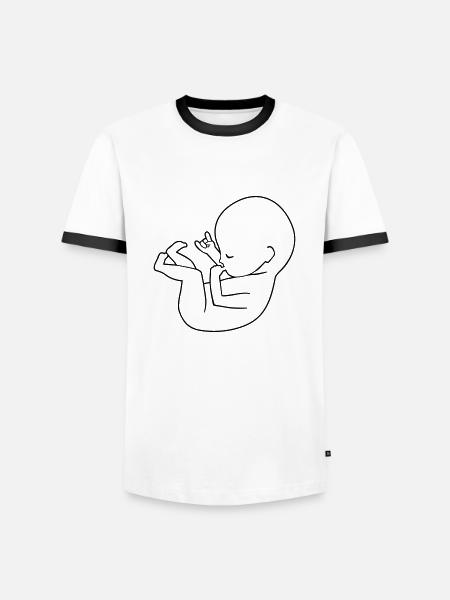 Rocker Fötus - Männer Kontrast-T-Shirt - Weiß/Schwarz