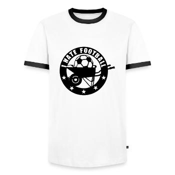 i hate football brouette logo - T-shirt contrasté Homme - blanc/noir - Devant - AI Model Female 172 light (172cm) & AI Model Male 178 dark (178cm)