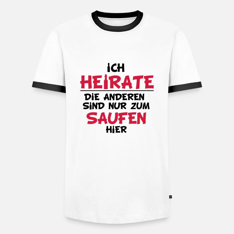 ich_heirate02 - Männer Kontrast-T-Shirt - Weiß/Schwarz