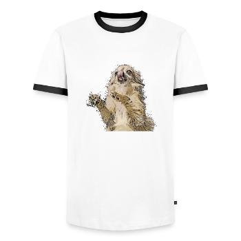 Chihuahua - Männer Kontrast-T-Shirt - Weiß/Schwarz - Vorne - AI Model Female 172 light (172cm) & AI Model Male 178 dark (178cm)