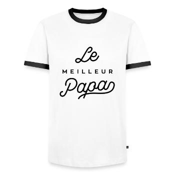 Le meilleur papa - T-shirt contrasté Homme - blanc/noir - Devant - AI Model Female 172 light (172cm) & AI Model Male 178 dark (178cm)