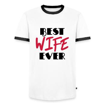 Best wife ever - T-shirt contrasté Homme - blanc/noir - Devant - AI Model Female 172 light (172cm) & AI Model Male 178 dark (178cm)