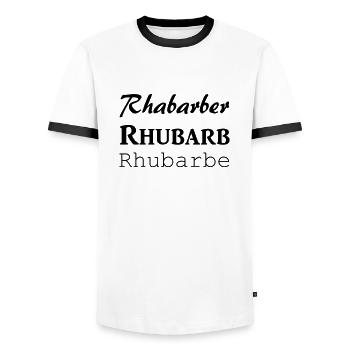 Rhabarber - Männer Kontrast-T-Shirt - Weiß/Schwarz - Vorne - AI Model Female 172 light (172cm) & AI Model Male 178 dark (178cm)