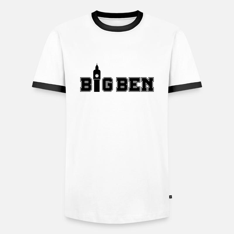 big_ben_01 - Men's Ringer Shirt - white/black