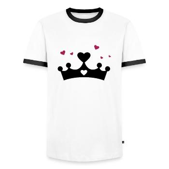 Princess, Crown, Hearts, Christmas, Birthday, Gift - Men's Ringer Shirt - white/black - Front - AI Model Female 172 light (172cm) & AI Model Male 178 dark (178cm)