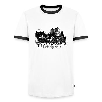 Epprechtstein Fichtelgebirge Fichteldesign - Männer Kontrast-T-Shirt - Weiß/Schwarz - Vorne - AI Model Female 172 light (172cm) & AI Model Male 178 dark (178cm)