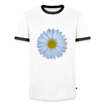 Fleur de marguerite fleurit le cadeau du soleil d'été - T-shirt contrasté Homme - blanc/noir - Devant - AI Model Female 172 light (172cm) & AI Model Male 178 dark (178cm)