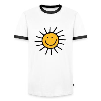 Sonne - Männer Kontrast-T-Shirt - Weiß/Schwarz - Vorne - AI Model Female 172 light (172cm) & AI Model Male 178 dark (178cm)