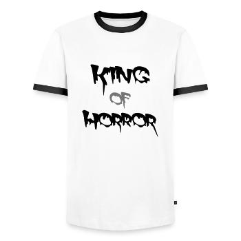 King of Horror - Halloween Motiv - Männer Kontrast-T-Shirt - Weiß/Schwarz - Vorne - AI Model Female 172 light (172cm) & AI Model Male 178 dark (178cm)
