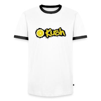 Orange Kush - Men's Ringer Shirt - white/black - Front - AI Model Female 172 light (172cm) & AI Model Male 178 dark (178cm)