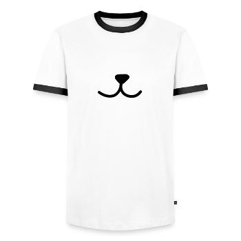 Animal Nose - Men's Ringer Shirt - white/black - Front - AI Model Female 172 light (172cm) & AI Model Male 178 dark (178cm)
