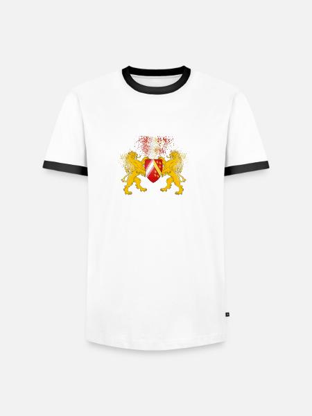 T-shirt Alsace Lions Blason Omega - T-shirt contrasté Homme - blanc/noir