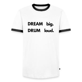 Drummer drummer - Männer Kontrast-T-Shirt - Weiß/Schwarz - Vorne - AI Model Female 172 light (172cm) & AI Model Male 178 dark (178cm)