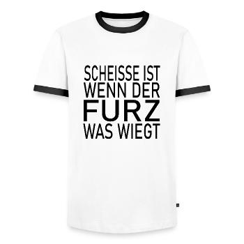 Fun Spaß Lustige - Männer Kontrast-T-Shirt - Weiß/Schwarz - Vorne - AI Model Female 172 light (172cm) & AI Model Male 178 dark (178cm)