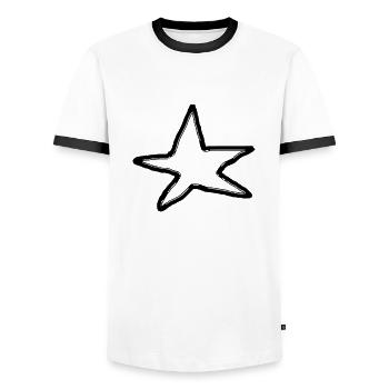 Étoiles Paillettes Starlette Vecteur Dessiné 1 - T-shirt contrasté Homme - blanc/noir - Devant - AI Model Female 172 light (172cm) & AI Model Male 178 dark (178cm)