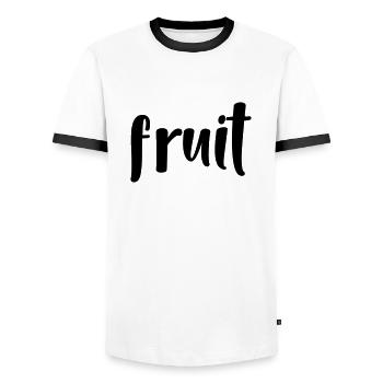 Fruit - Men's Ringer Shirt - white/black - Front - AI Model Female 172 light (172cm) & AI Model Male 178 dark (178cm)